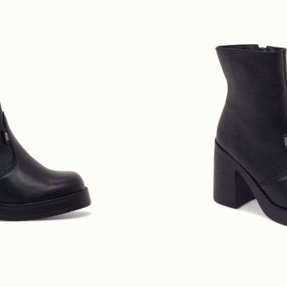 ROC Invito Black chunky heeled boots size 8 - Picture 3 of 3